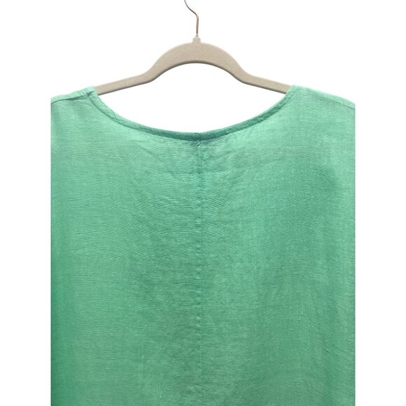 Adele Altman Mint Green Linen Shift Dress - Picture 7 of 8